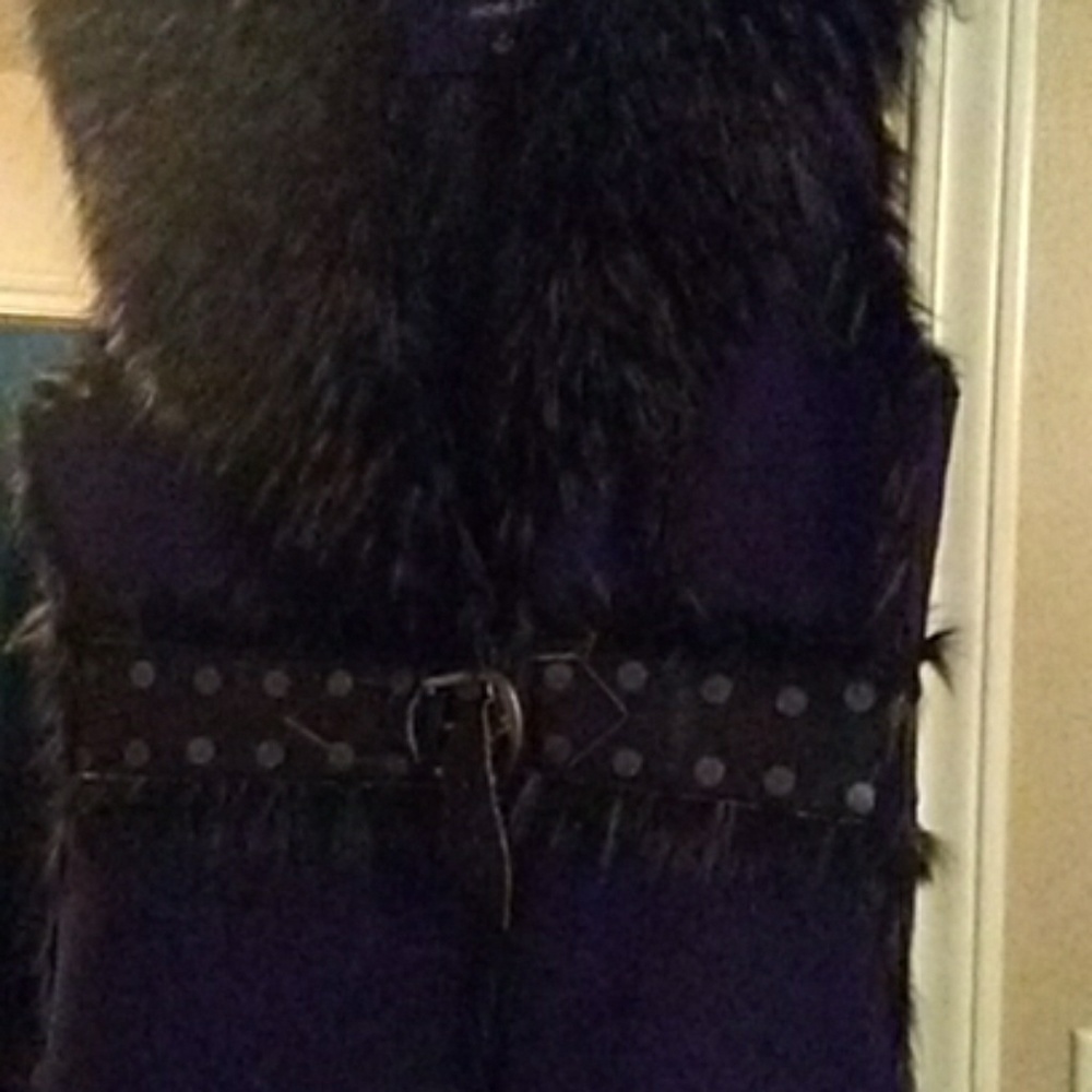 Fur and suede vest